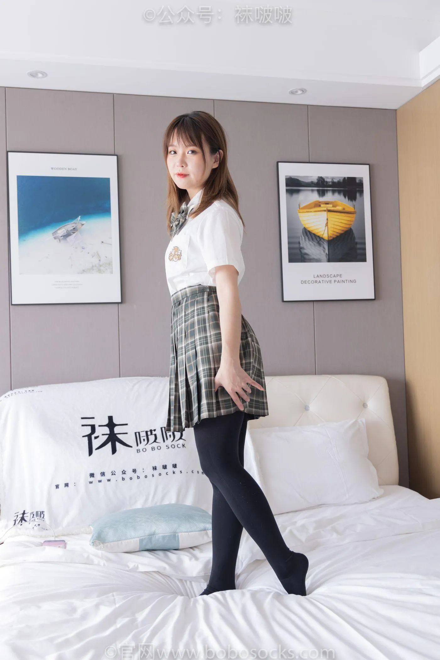 [BoBoSocks袜啵啵]NO.056 朵朵-JK制服、皮鞋、厚黑丝 [135P]插图5